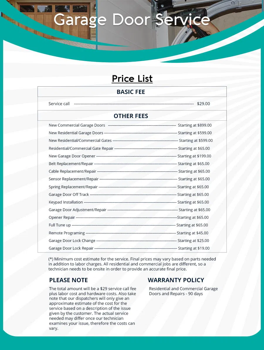 Garage Door Mobile Service Repair Houston, TX 713-292-1449